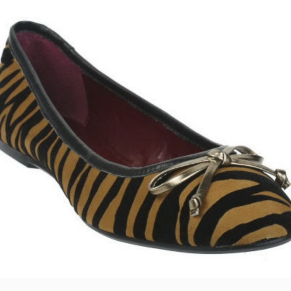 Isaac Mizrahi Tiger Print Suede Ballet Flats Animal Print Slip On Shoes 9 - Picture 4 of 10